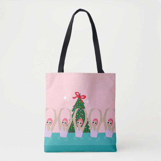 Custom Artistic Swimmers Illustration Swimming  Tote Bag (Front)