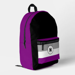 Custom asexuality flag  printed backpack