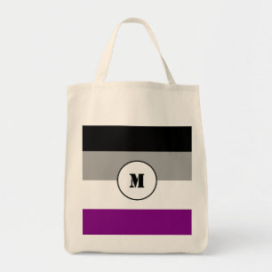 Custom asexuality flag tote bag