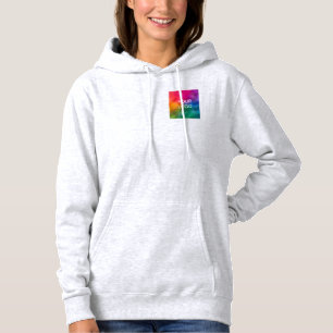 Custom Ash Colour Template Upload Business Logo Hoodie
