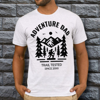 Custom Ash Grey Adventure Dad Trail Tested T-Shirt
