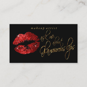Custom - Ask Me About My Glamourous Red Lips Business Card