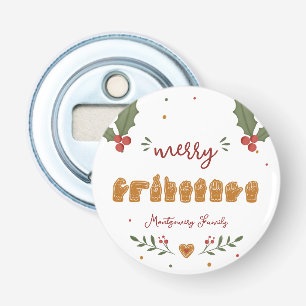 Custom ASL Merry Christmas Gingerbread Hands Bottle Opener