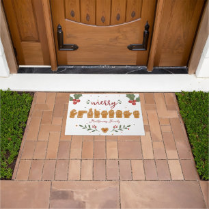 Custom ASL Merry Christmas Gingerbread Hands Doormat