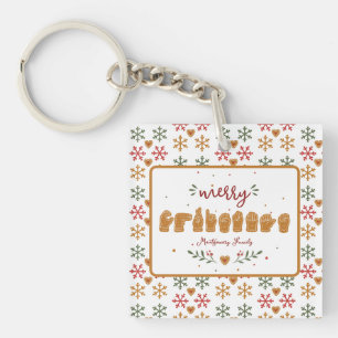 Custom ASL Merry Christmas Gingerbread Hands Key Ring