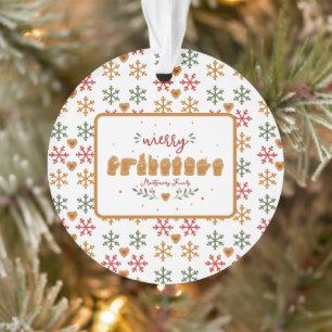 Custom ASL Merry Christmas Gingerbread Hands Ornament