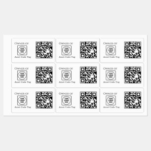 Custom Asset QR   Company Property Business Logo