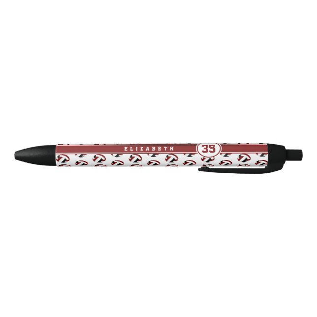 custom athlete name maroon black volleyballs black ink pen (Bottom)