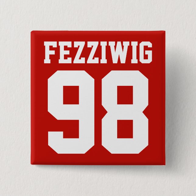 Custom Athlete Player Number & Name Square Pin (Front)