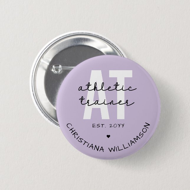 Custom Athletic Trainer AT athletic training  6 Cm Round Badge (Front & Back)