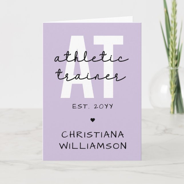 Custom Athletic Trainer AT athletic training Card (Front)