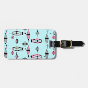 Custom Atomic Pink & Grey Pattern Luggage Tag