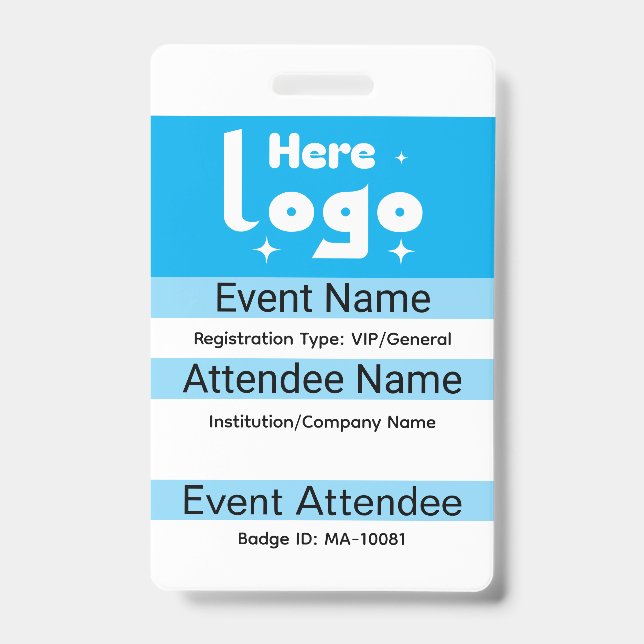 Custom attendee badge conference ID badge (Front)
