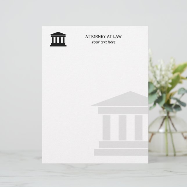 Custom attorney at law letterhead for lawyer firm (Standing Front)