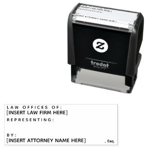 Custom Attorney Court Appearance Law Firm 2.15x0.7 Self-inking Stamp