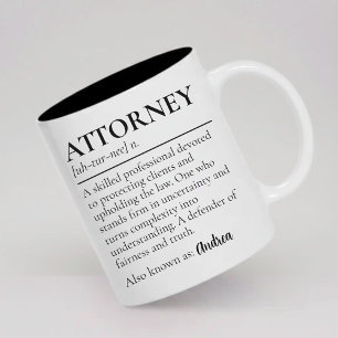Custom Attorney Definition Mug Gift for Lawyers