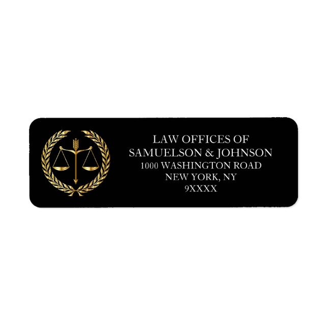 Custom Attorney Lawyer Scale of Justice Black Gold (Front)