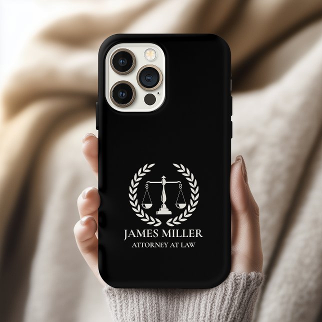 Custom Attorney Phone Case, Lawyer Graduation Gift iPhone Case (custom law student gift phone case, personalized attorney name case, lawyer office gift phone case,)