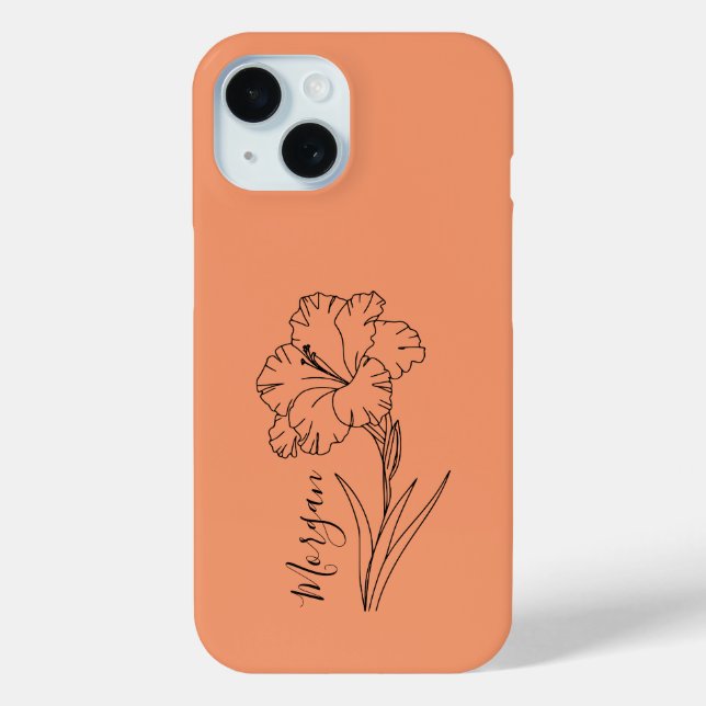 Custom August Gladiolus Birth Flower Gift for Birt Case-Mate iPhone Case (Back)