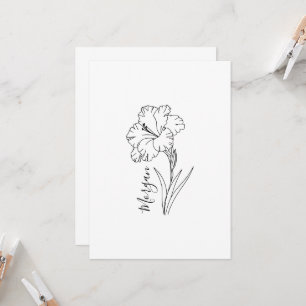 Custom August Gladiolus Birth Flower Gift for Birt Invitation