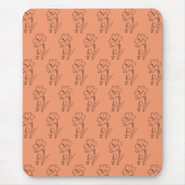 Custom August Gladiolus Birth Flower Gift for Birt Mouse Mat (Front)