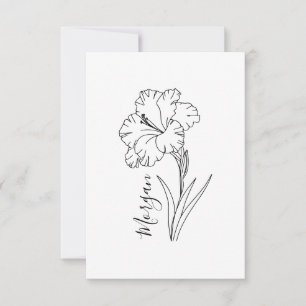 Custom August Gladiolus Birth Flower Gift for Birt Thank You Card