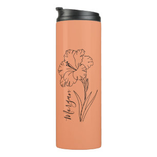 Custom August Gladiolus Birth Flower Gift for Birt Thermal Tumbler