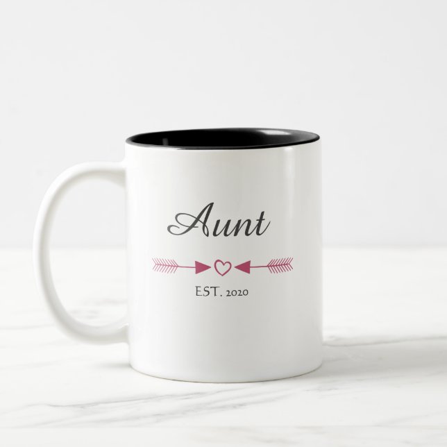 Custom Aunt EST Two-Tone Coffee Mug (Left)