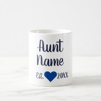 Custom Aunt Established Navy Mug