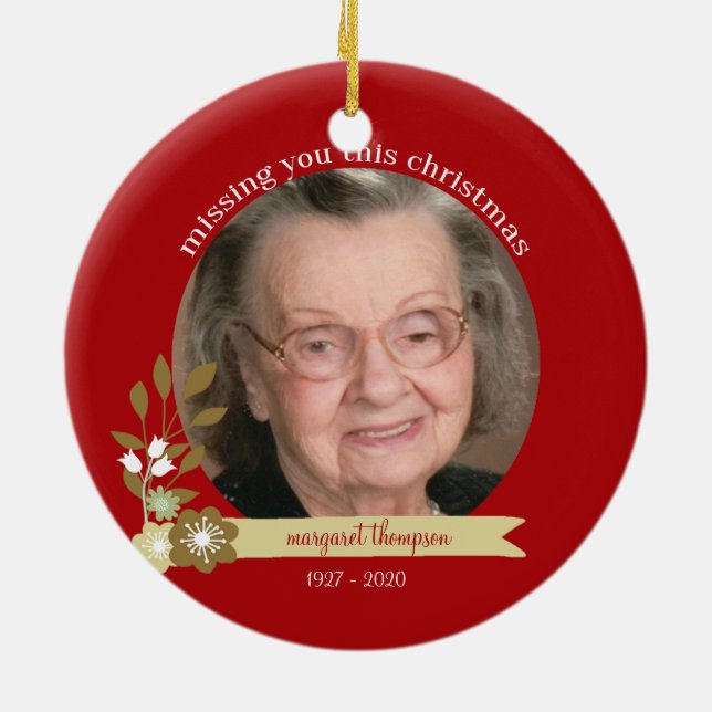 Custom-Aunt Margaret Ceramic Tree Decoration (Back)