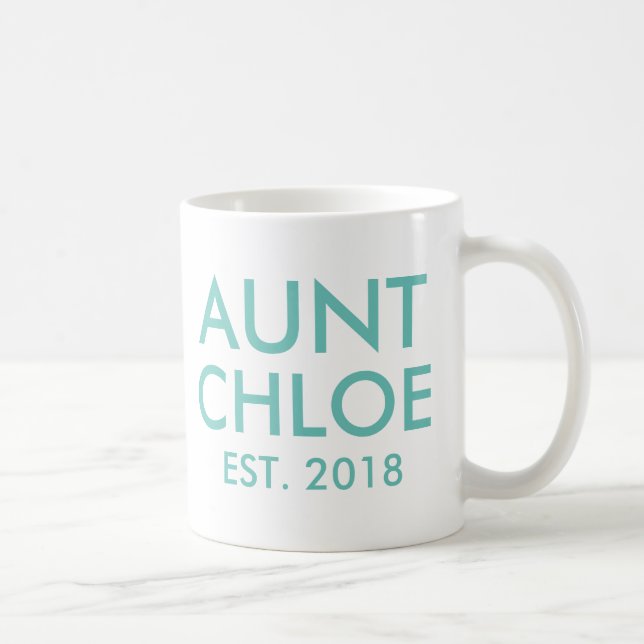 Custom Aunt Mug | New baby Pregnancy Announcement (Right)