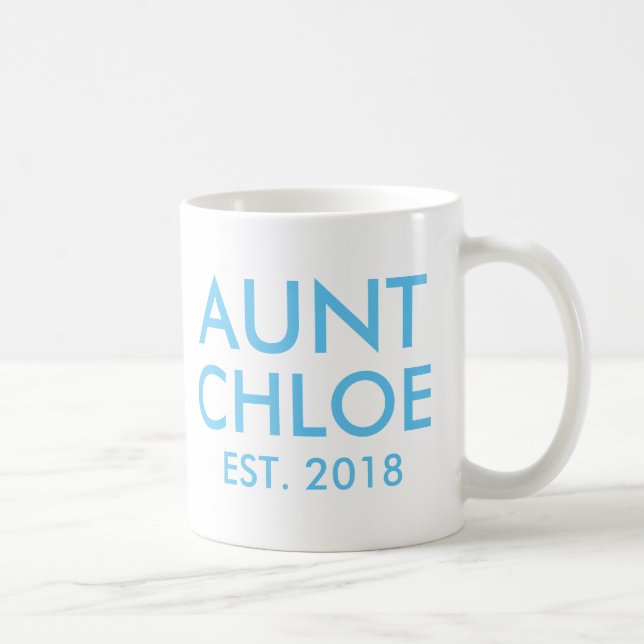 Custom Aunt Mug | New baby Pregnancy Announcement (Right)