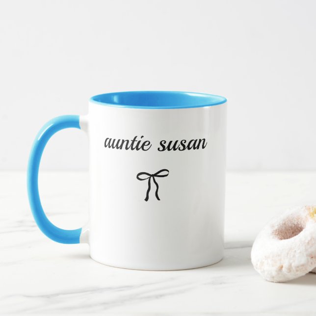 Custom Aunt Name Mug Best Aunt Ever Gift (With Donut)