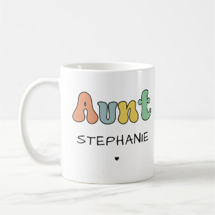 Custom Aunt Retro Gift   Auntie Personalised Coffee Mug