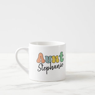Custom Aunt Retro Gift   Auntie Personalised Espresso Cup