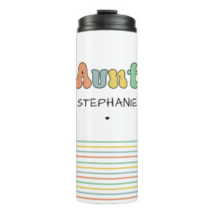 Custom Aunt Retro Gift Auntie Personalised Thermal Tumbler