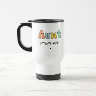 Custom Aunt Retro Gift Auntie Personalised Travel Mug