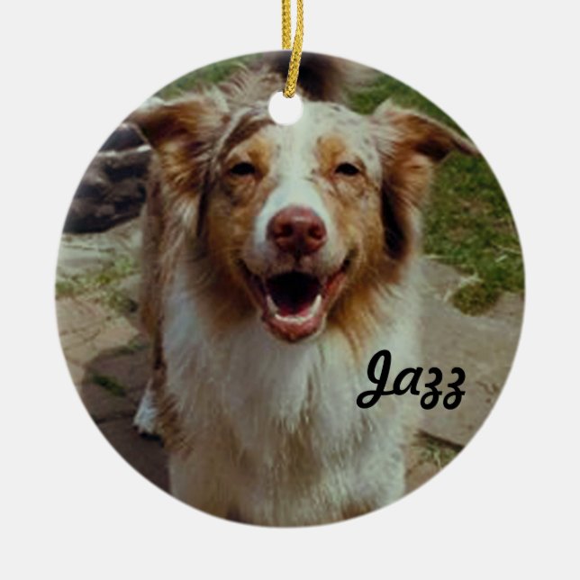 Custom Aussie Dog Ornament (Front)