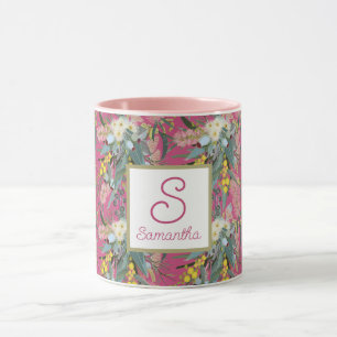 Custom Aussie Native Bush Blooms Pink Mug