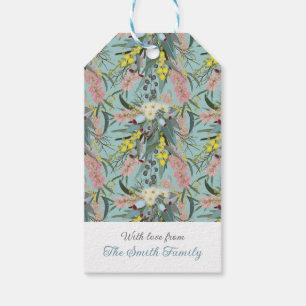 Custom Aussie Native Bush Blooms Summer Blue Gift Tags