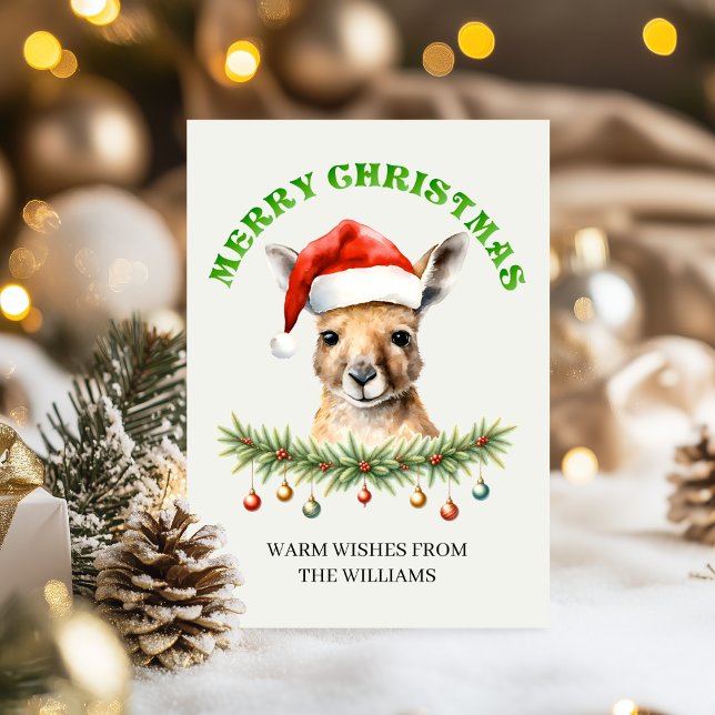 Custom Aussie Wildlife Roo Family Christmas Card (Creator Uploaded)