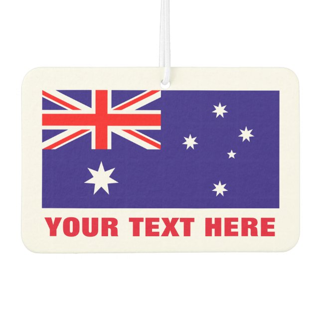 Custom Australian flag car air freshener (Front)