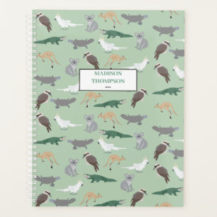 Custom Australian Native Animals Eucalyptus Green  Planner
