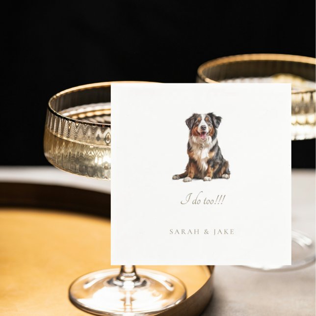 Custom Australian Shepherd Pet Wedding Napkins (Creator Uploaded)