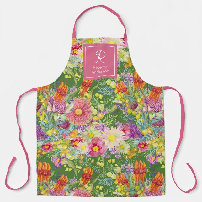 Custom Australian Wildflowers Apron (Front)