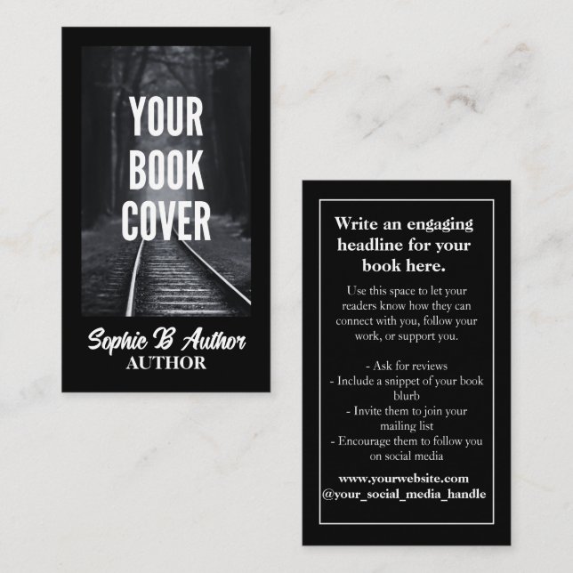 Custom Author Book Cover Promotional Business Card (Front/Back)