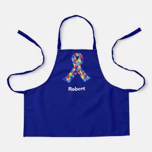 Custom Autism Awareness Ribbon Blue Personalised Apron