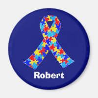 Custom Autism Awareness Ribbon Blue Personalized