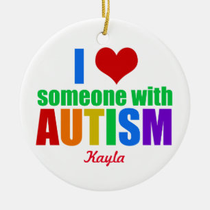 Custom Autism Love Ceramic Tree Decoration