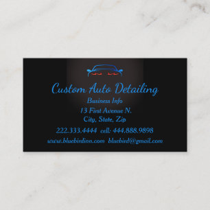 Custom Auto Vehicle Detailer Car Wash Business Car Business Card